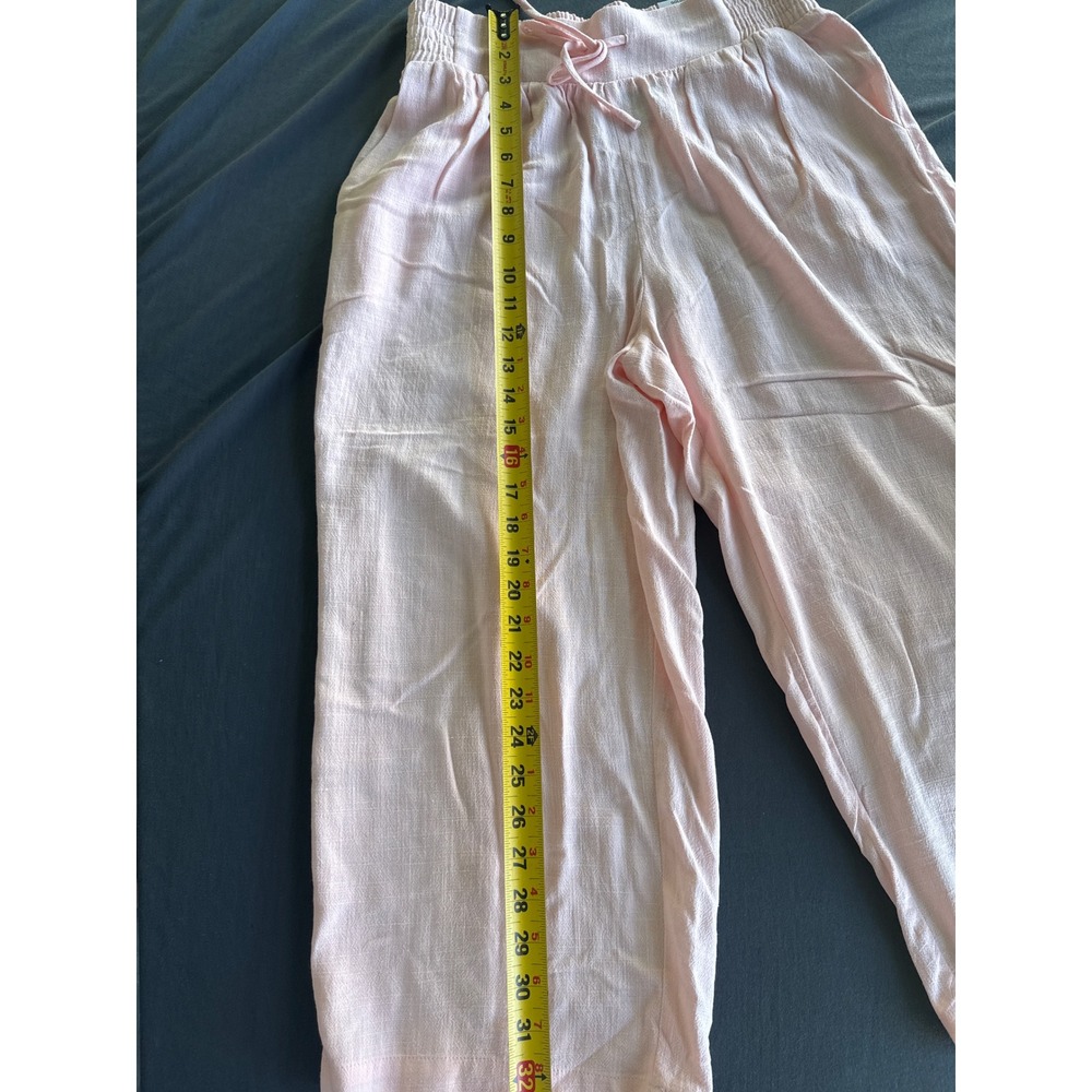 JM Collection Womens Wide Leg Smocked Waist Drawstring Pants Pink Small NWT - Picture 4 of 6